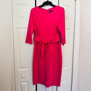 Adrianna Papell Hot Pink Dress with Bow Detail